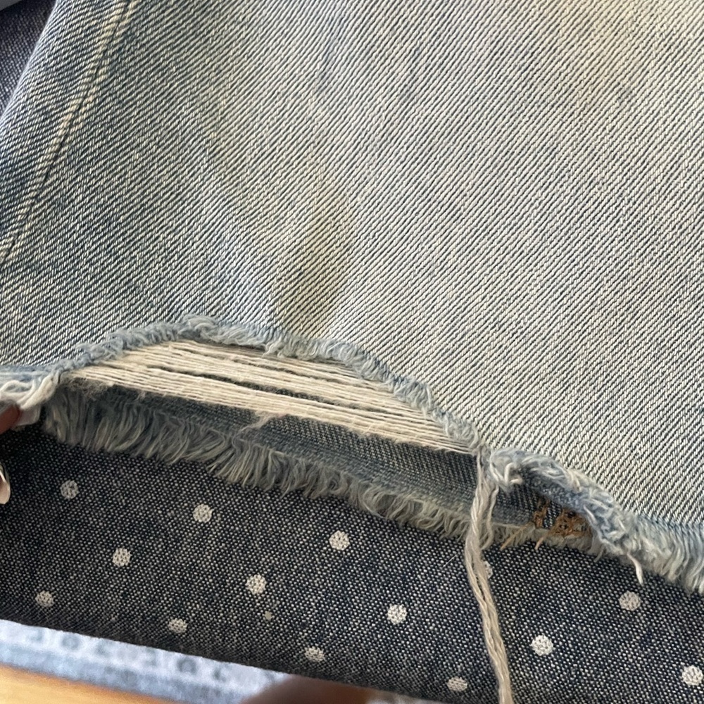 American Eagle Button Front Light Wash Jeans Skirt - image 5